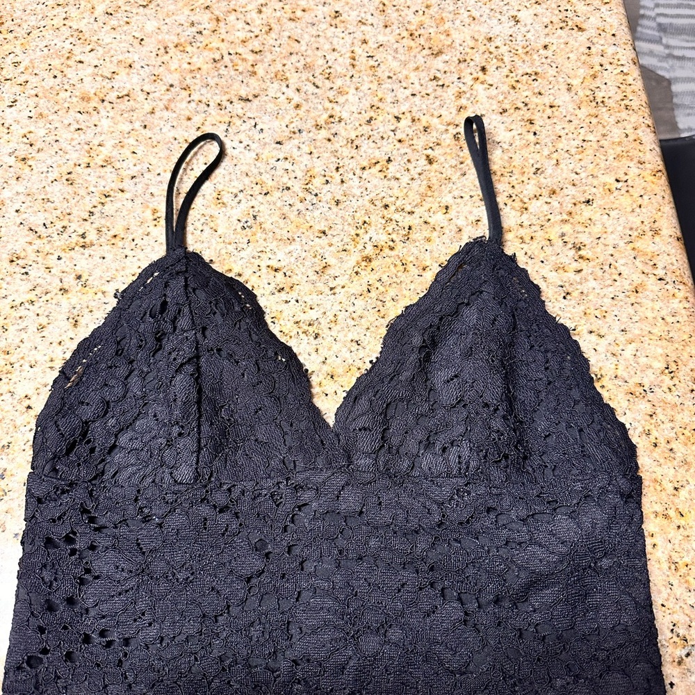 Zara Black Lace Crop Top